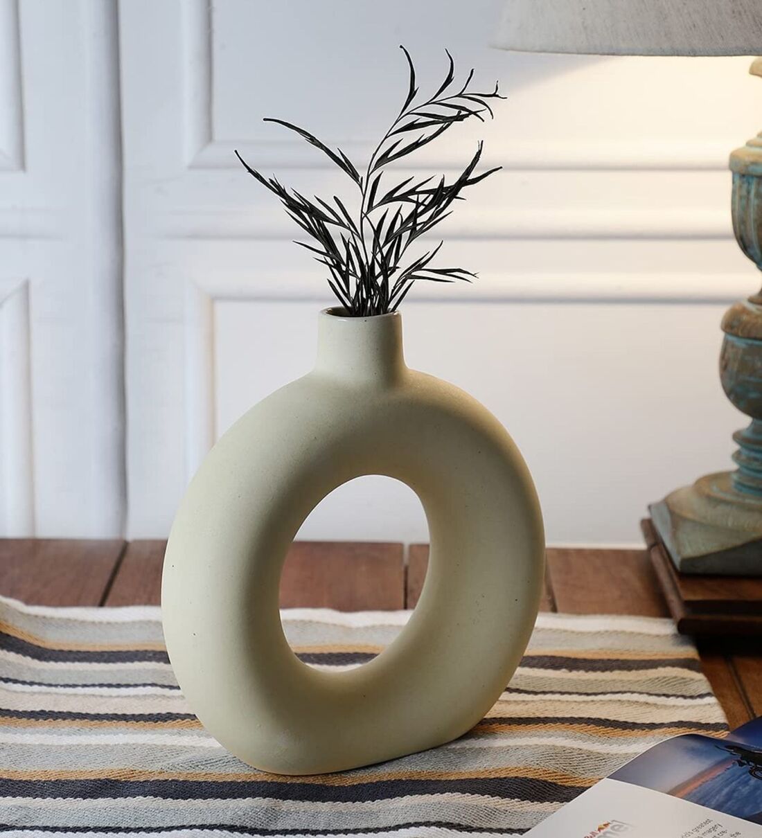 Buy Cream Ceramic Modern Table Vases By La Dimora Selections at 52 OFF