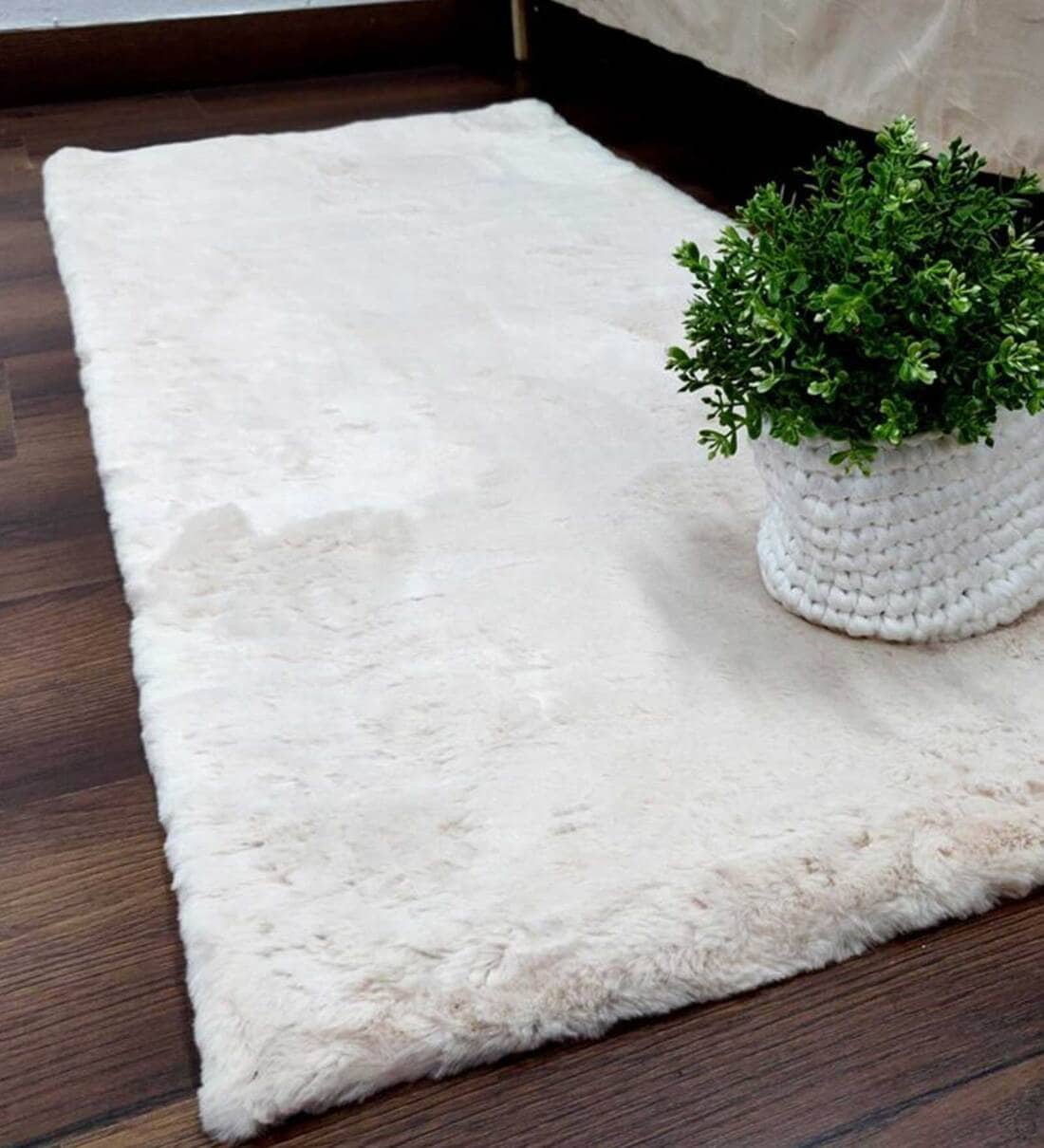 Buy Cream Polyester 2 x 5 Feet Shaggy Carpet at 46% OFF by