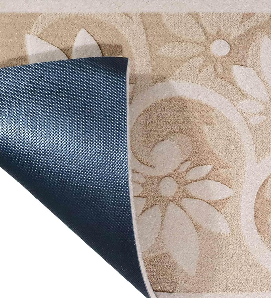 Buy Beige Wool floral Pattern 23x15 Inch AntiSkid Door Mat Online