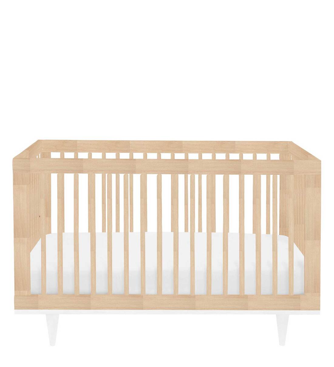Buy Solid Wood Crib in Natural Finish with Convertible Bed Online