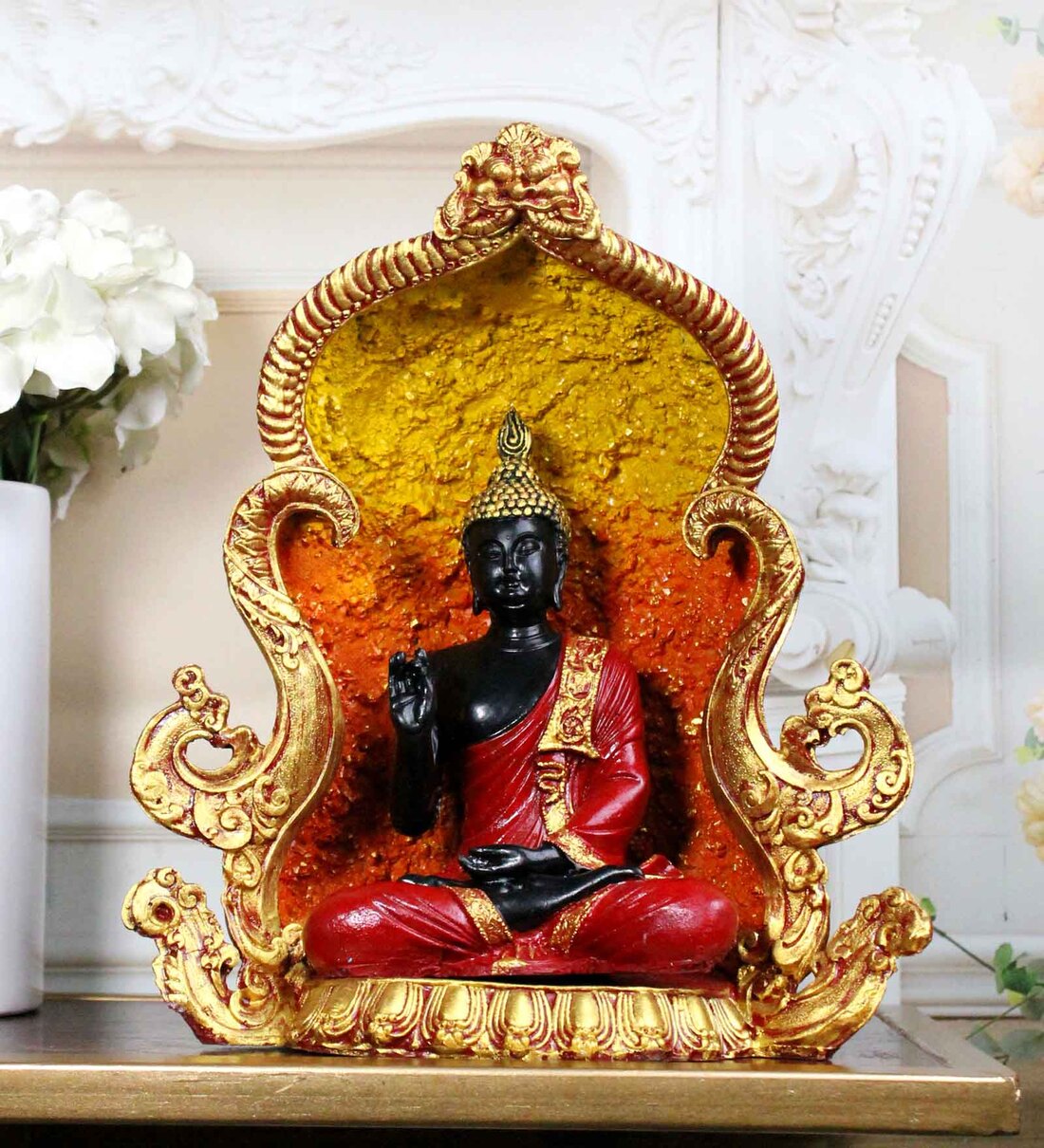 Buy Crimson Tranquility Buddha Red Polyresin Idol at 60% OFF by The ...