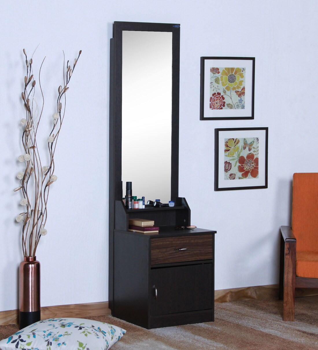 Buy Crysler Dressing Table in Wenge Finish by Crystal Furnitech Online