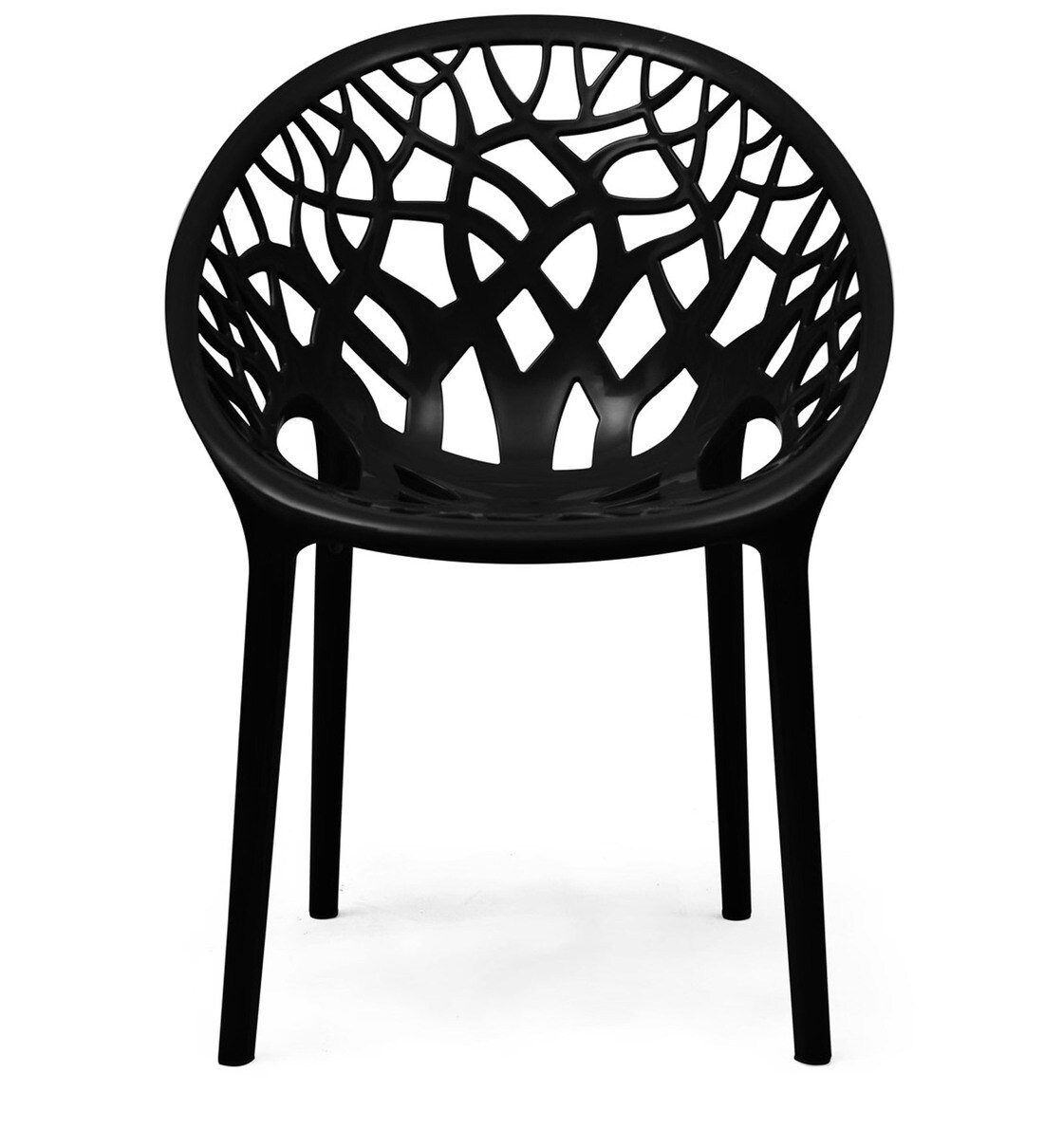 Buy Crystal Plastic Chair in Iron Black Finish by Nilkamal Online