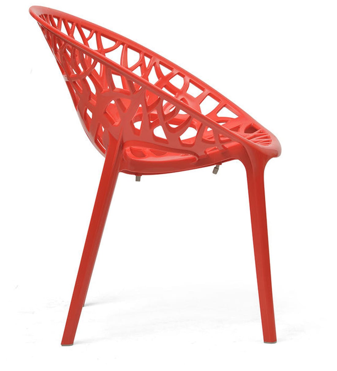 Buy Crystal Plastic Chair in Bright Red Colour By Nilkamal Online