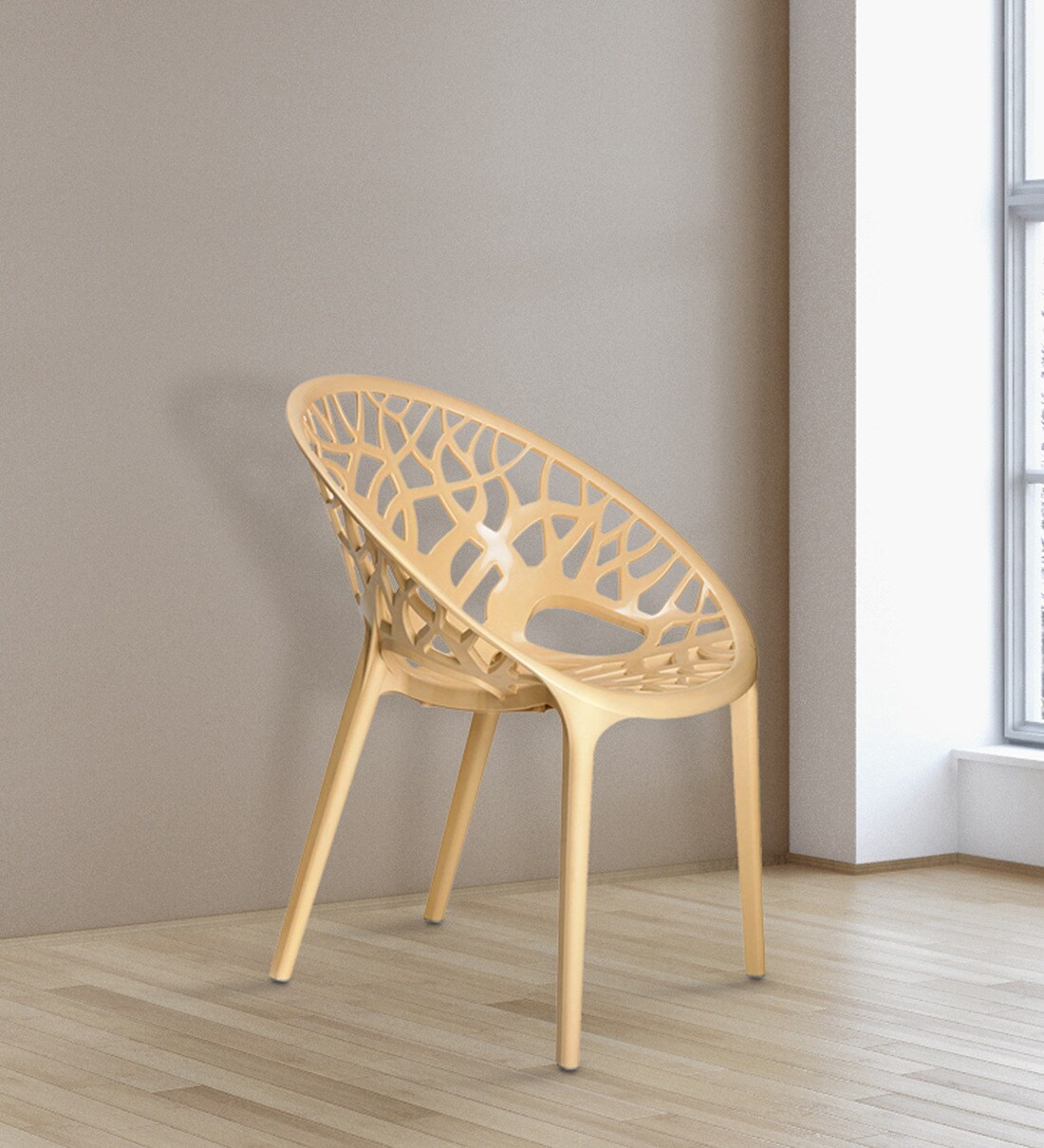 Buy Crystal PP Designer Chair in Biscuit Brown Colour by Nilkamal