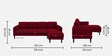 Creata Fabric Lhs 6 Seater Sectional Sofa In Blood Maroon Colour