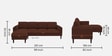 Creata Fabric RHS Sectional Sofa ( 3+ Lounger) in Coffee Brown Colour