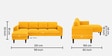 Creata RHS 6 Seater Sectional Sofa In Bold Yellow Colour