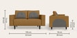Cresco Fabric 2 Seater Sofa In Camel Brown Colour