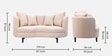 Cresta Corduroy Velvet  Fabric 2 Seater Sofa in Beige Color