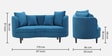 Cresta Corduroy Velvet  Fabric 2 Seater Sofa in Blue Color