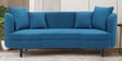 Cresta Corduroy Velvet  Fabric 3 Seater Sofa in Blue Color
