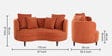 Cresta Velvet Corduroy 2 Seater Sofa In Rust Color