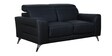 Cristobal 2 Seater Half Leather Sofa in Black Colour