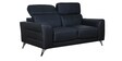 Cristobal 2 Seater Half Leather Sofa in Black Colour