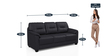 Croma Leatherette 3 Seater Sofa in Black Colour