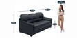 Croma Leatherette 3 Seater Sofa in Dark Blue Colour