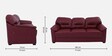 Croma Leatherette 3 Seater Sofa in Cherry Colour