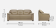 Croma Leatherette 3 Seater Sofa in Light Beige Colour