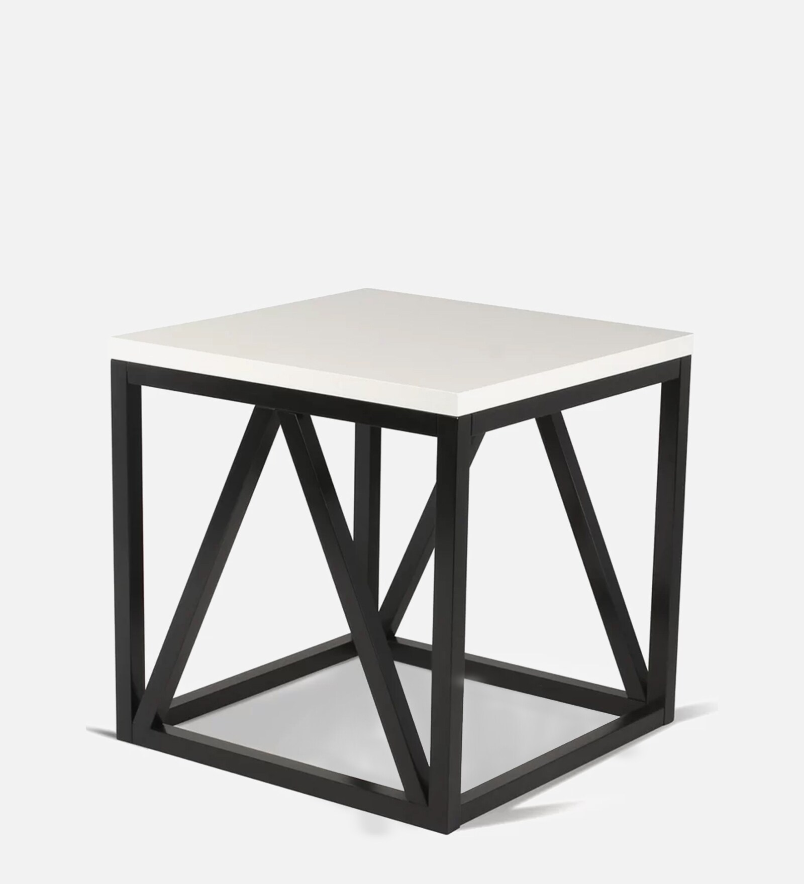 Crake End Table in Frosty White Colour Crake End Table in Frosty White Colour