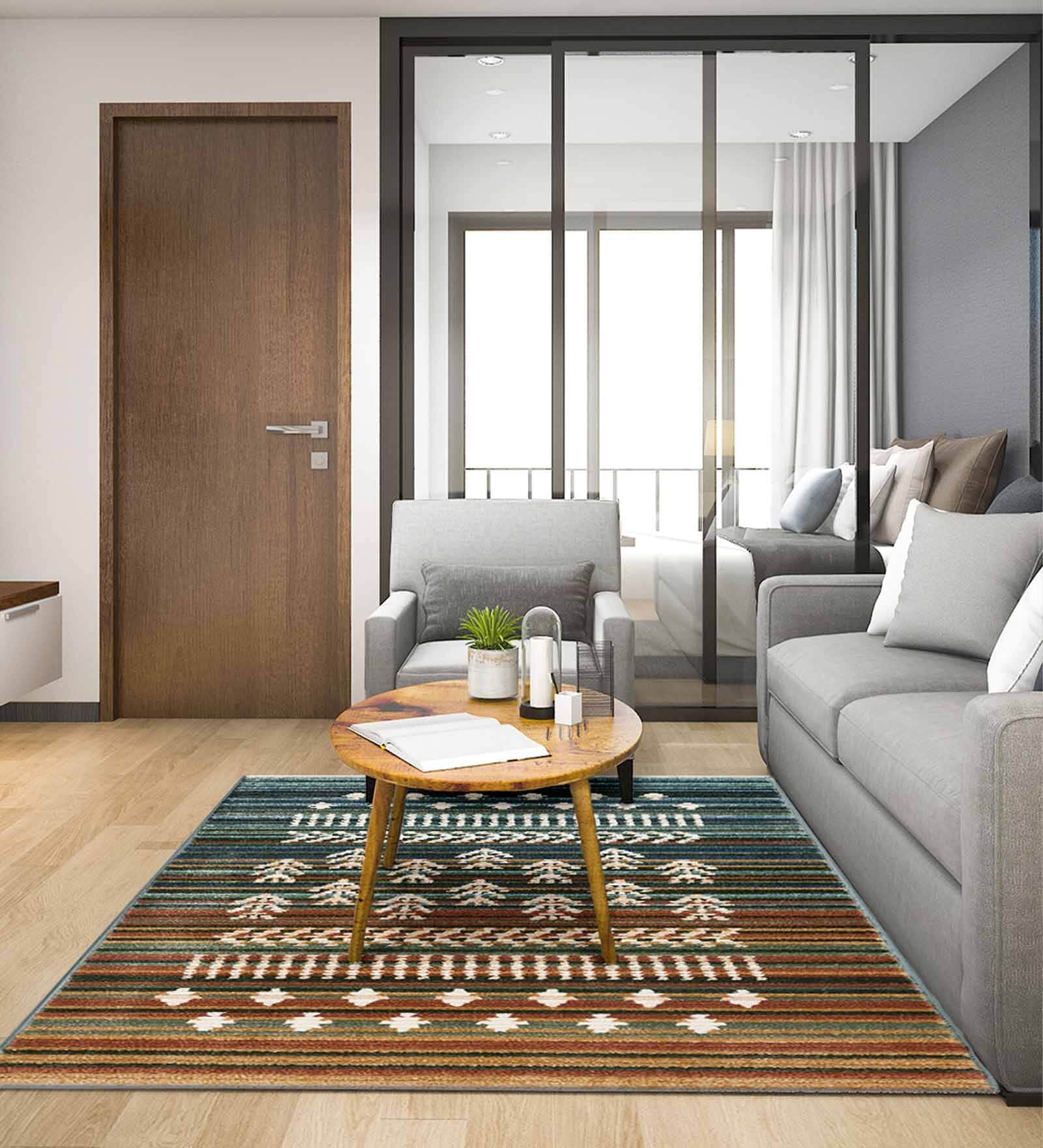 Multicolor Traditional Polyester 5 x 7 Feet Machine Made Carpet Multicolor Traditional Polyester 5 x 7 Feet Machine Made Carpet