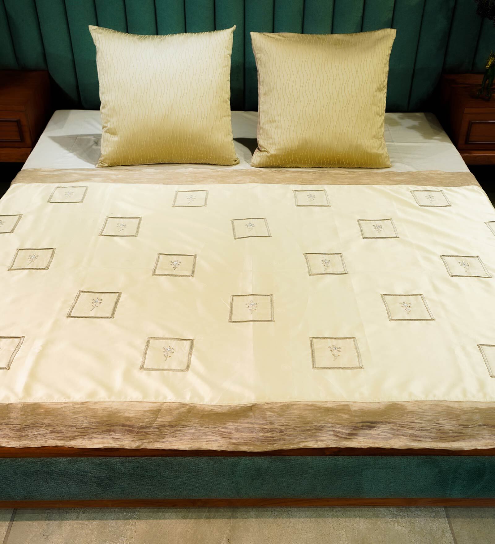 Cream   Upcycled from sheer waste fabric and cotton Bed Throws  Collection