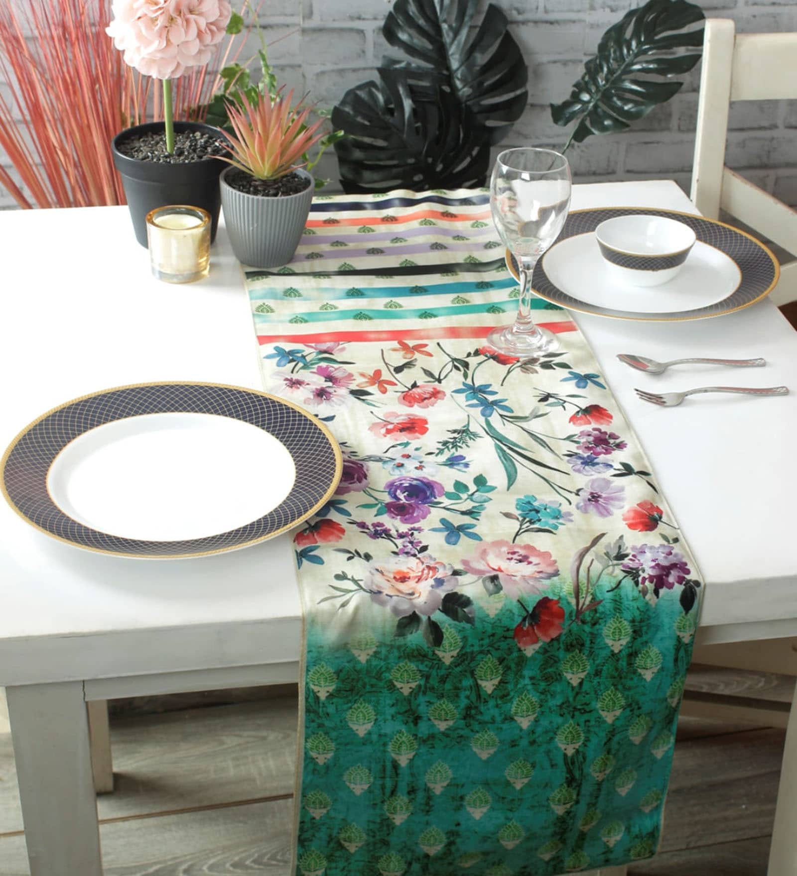Cream 72x13 Polyester Table Runner