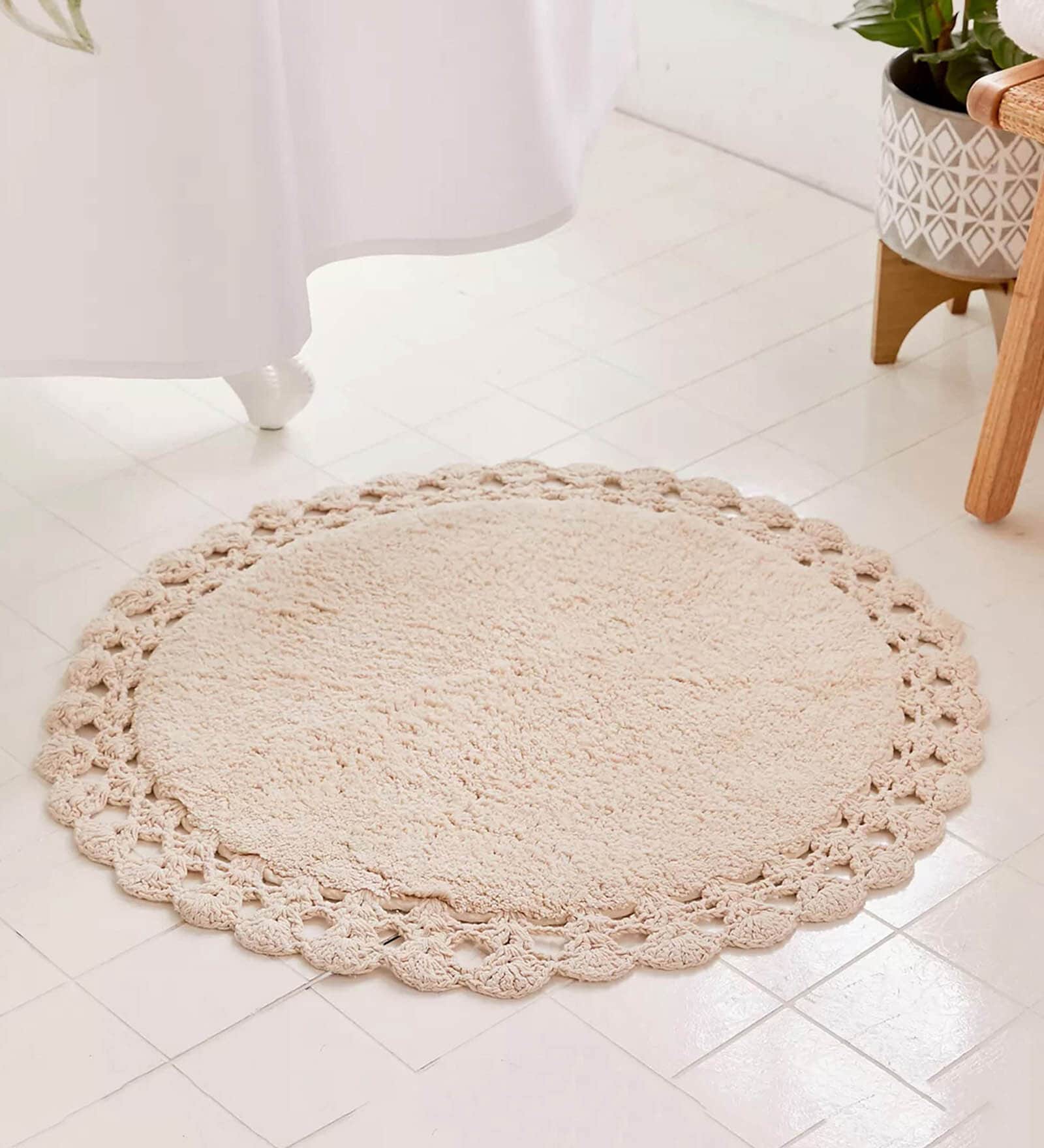 Cream Super Absorbent 100% Cotton & Quick Dry Bath Rug