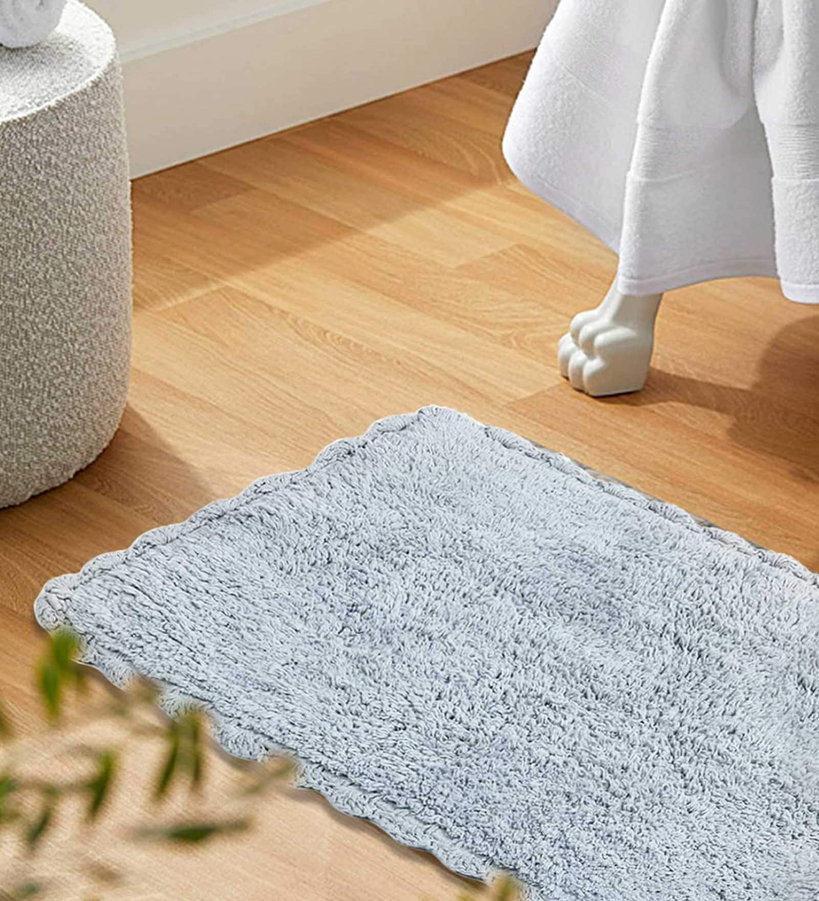 Grey Super Absorbent 100% Cotton & Quick Dry Bath Mat