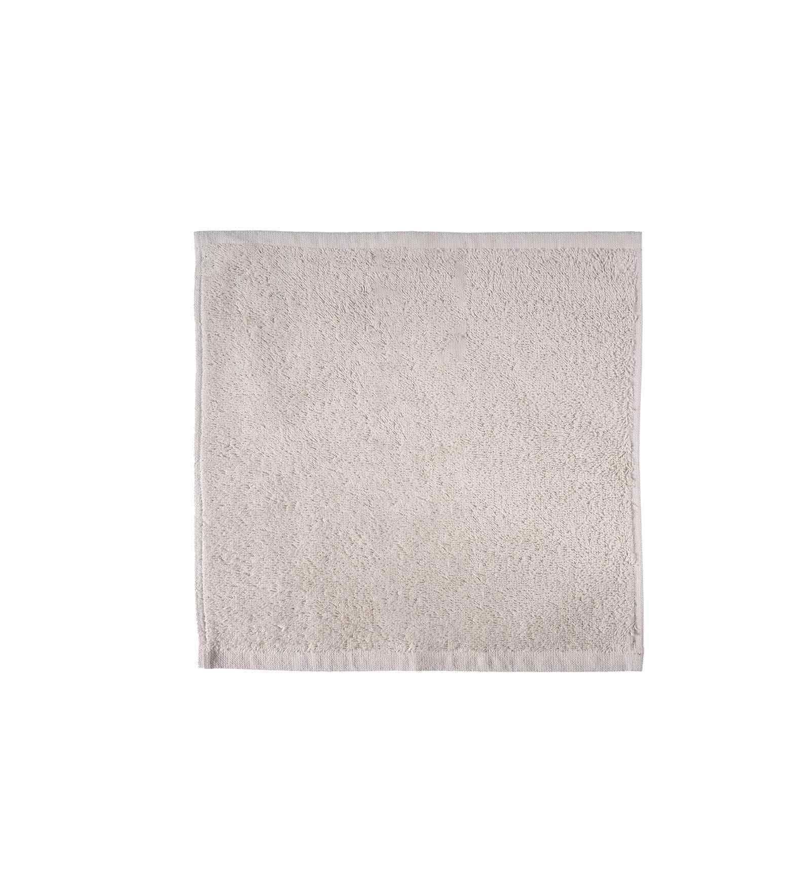 Cream Cotton Solid 550 GSM Face Towel Set (4Pc)