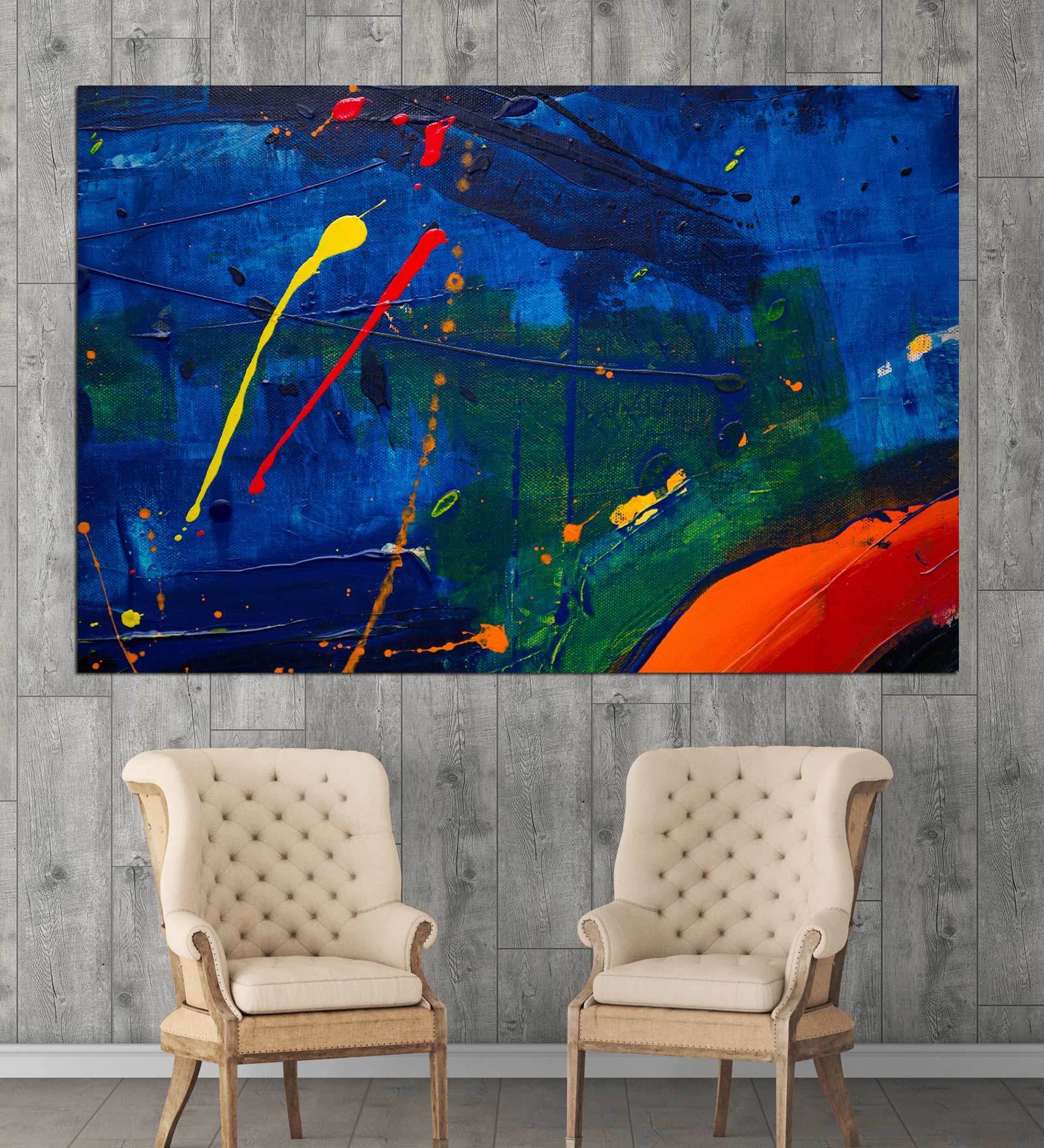 Abstract In Cream Canvas Framed Art Print (33 x 21 Inches)