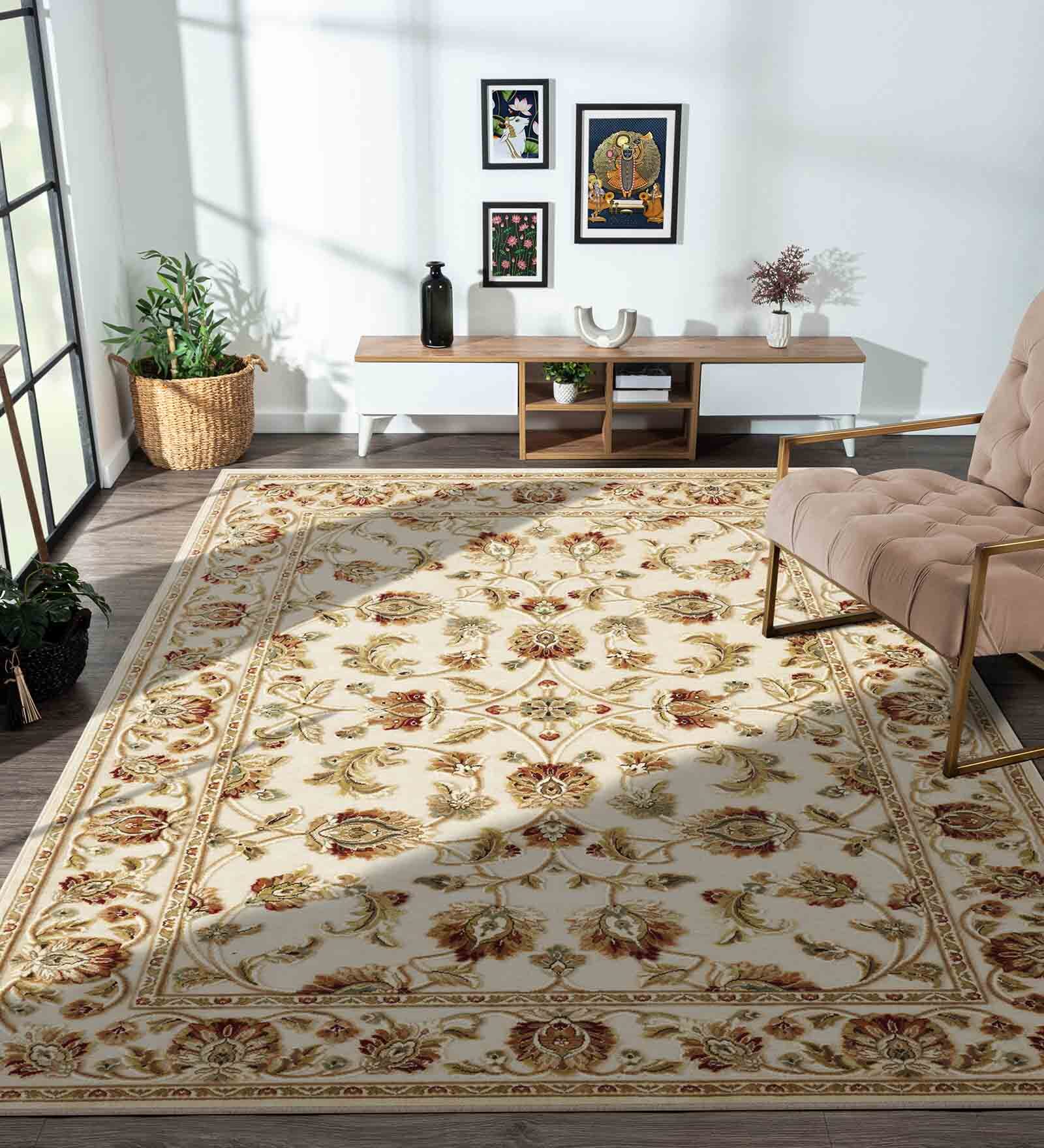 Cream Persian 4x6 Feet Machine Made Carpet