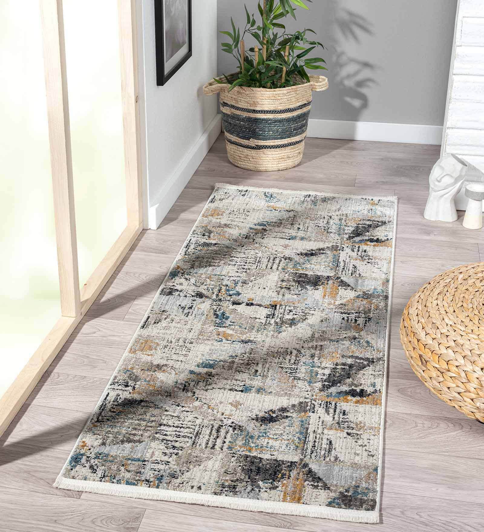 Cream Polyester 5 x 2 Feet Machine Bedside Runner