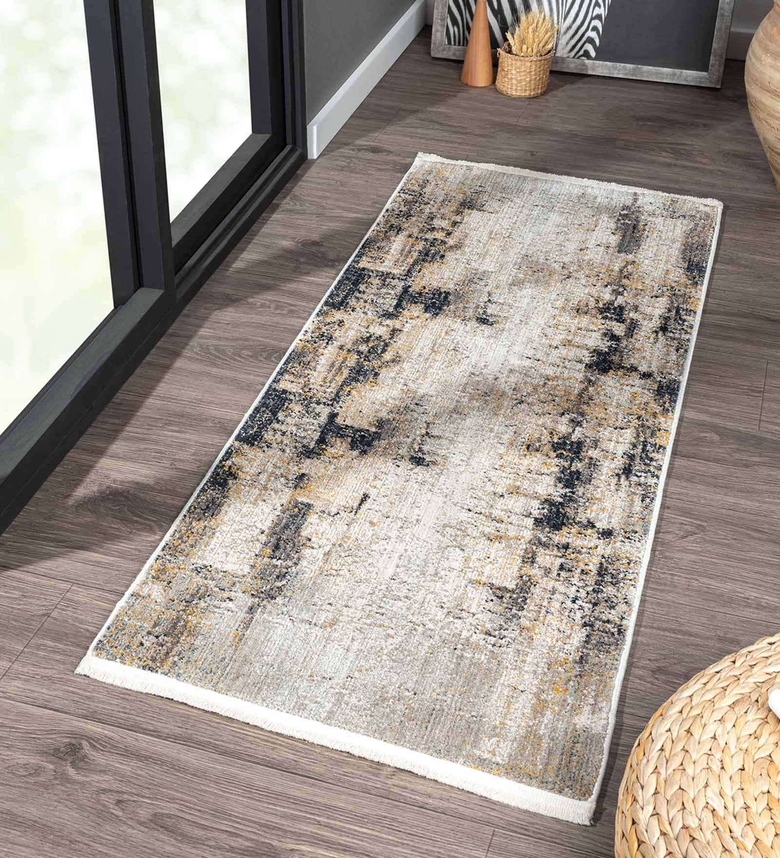 Cream Polyester 5 x 2 Feet Machine Bedside Runner