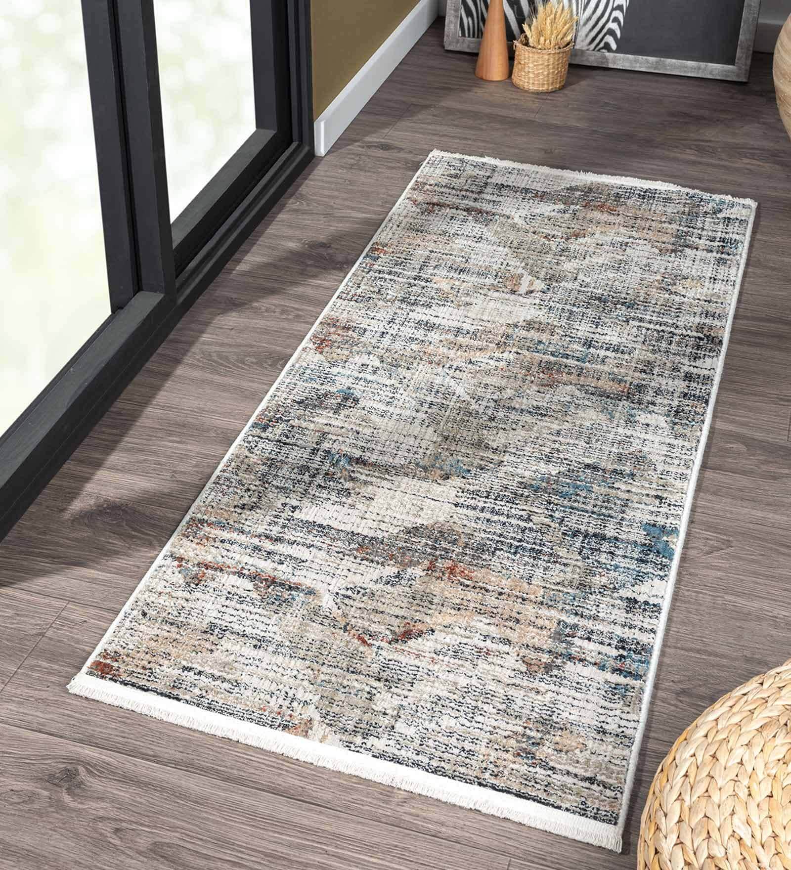 Cream Polyester 5 x 2 Feet Machine Bedside Runner