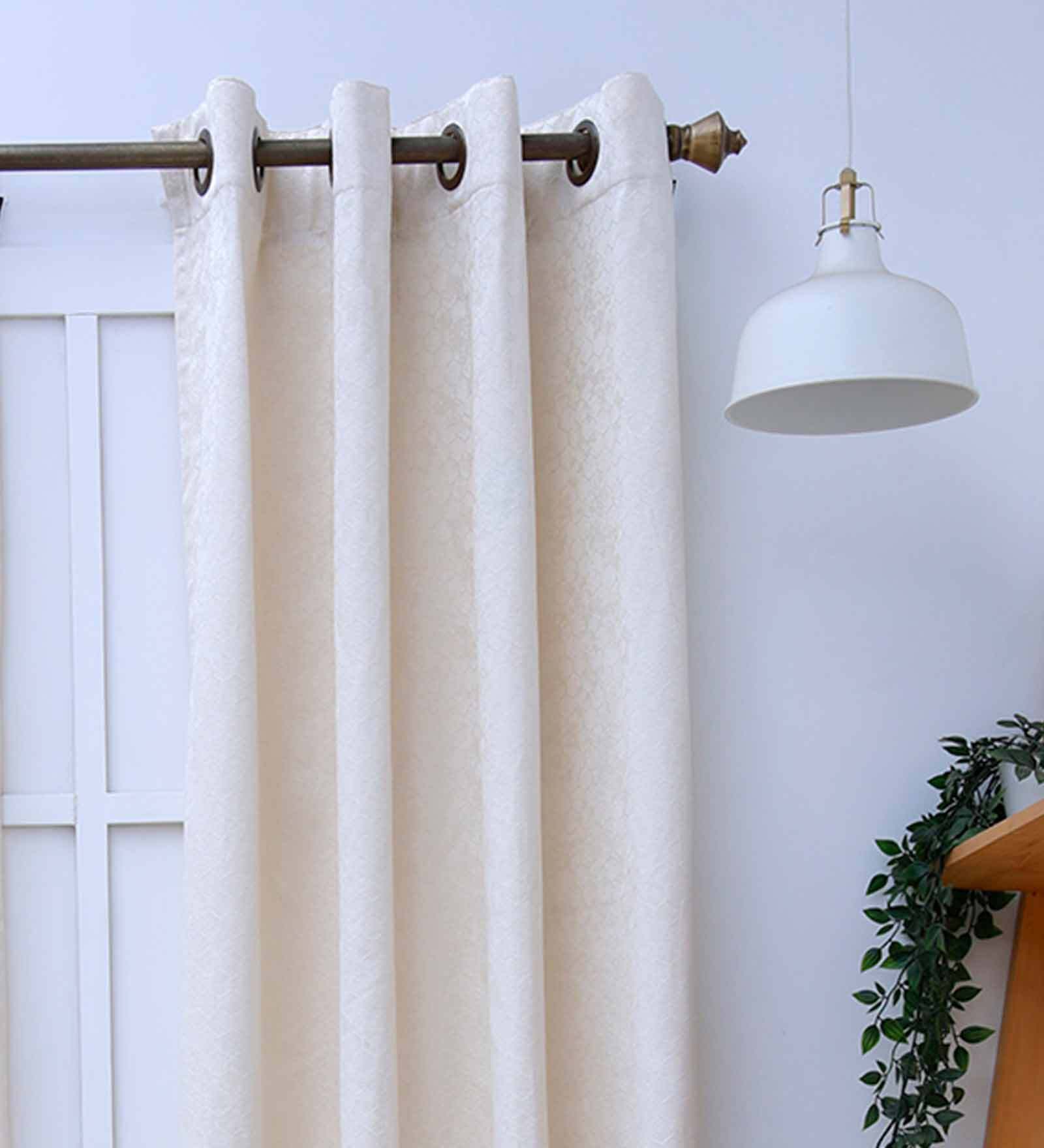 Buy Cream Solid Polyester 7 Ft Semisheer Eyelet Door Curtain By Ariana At 35 Off By Ariana