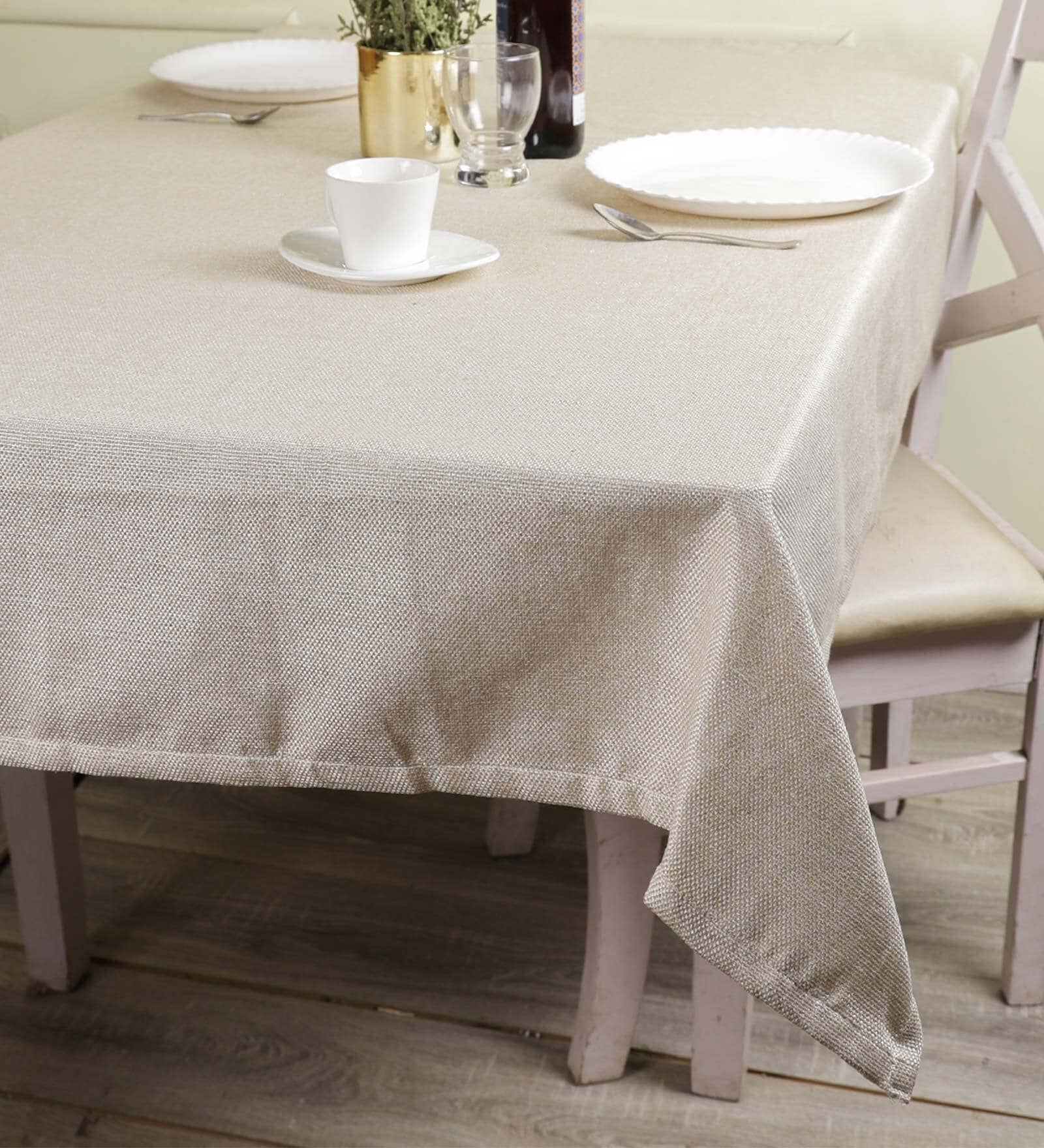 Premium (90x50) Cream Jute Table Cloth