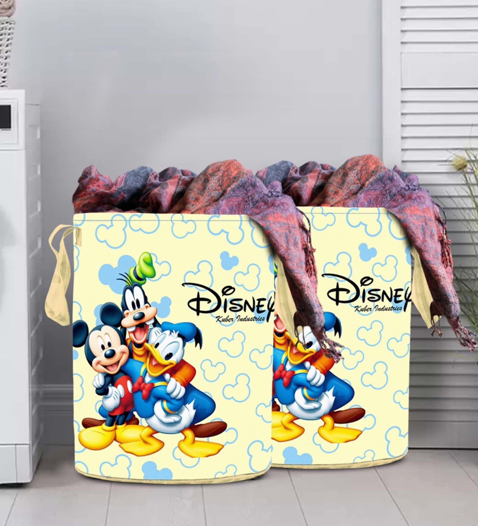 Buy Cream Non Woven Foldable 45 Litres Laundry Basket (Set Of 2 ) at 6 OFF by Kuber Industries