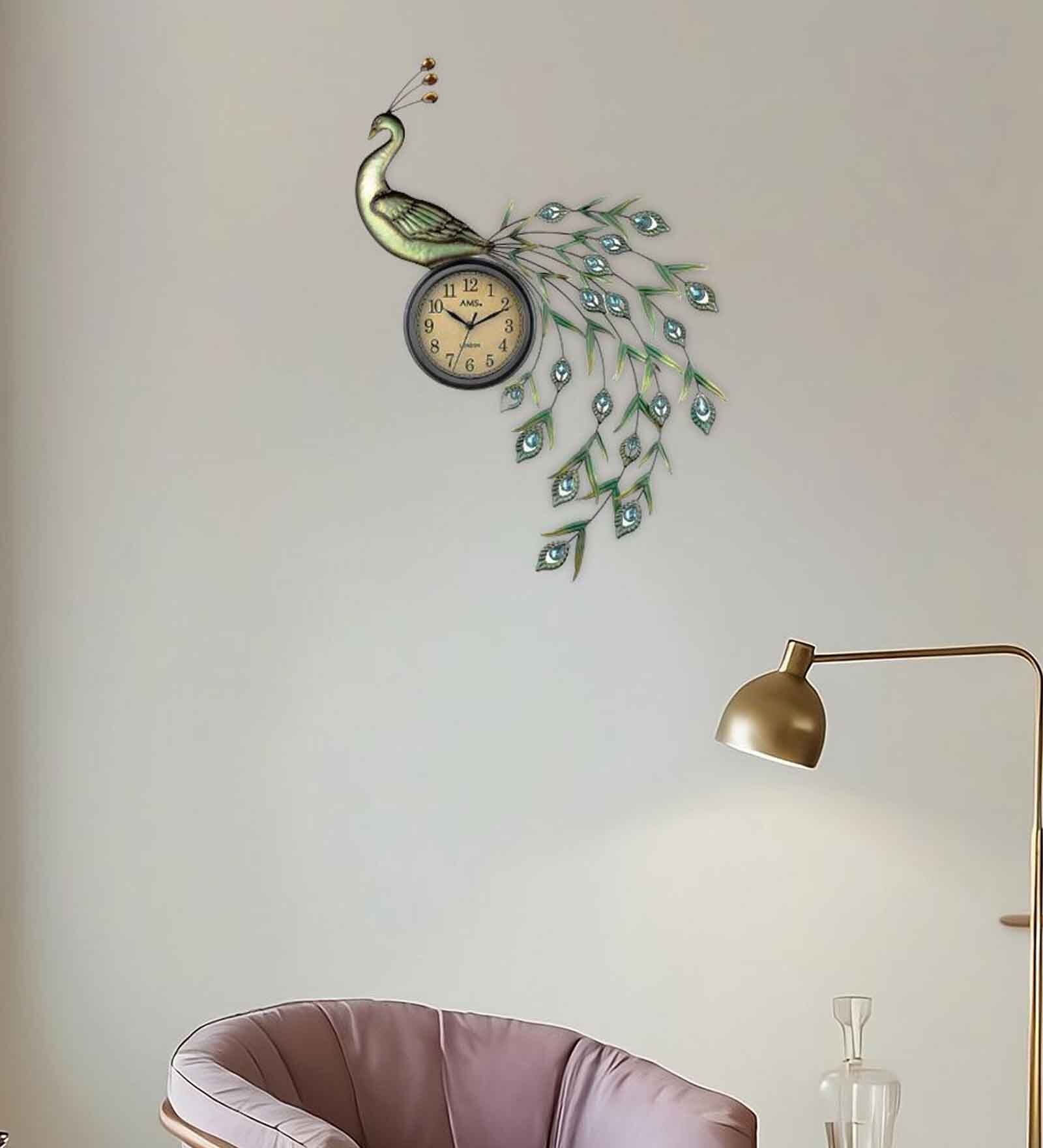 Cream Round Analog Modern Clock With Quartz Movement