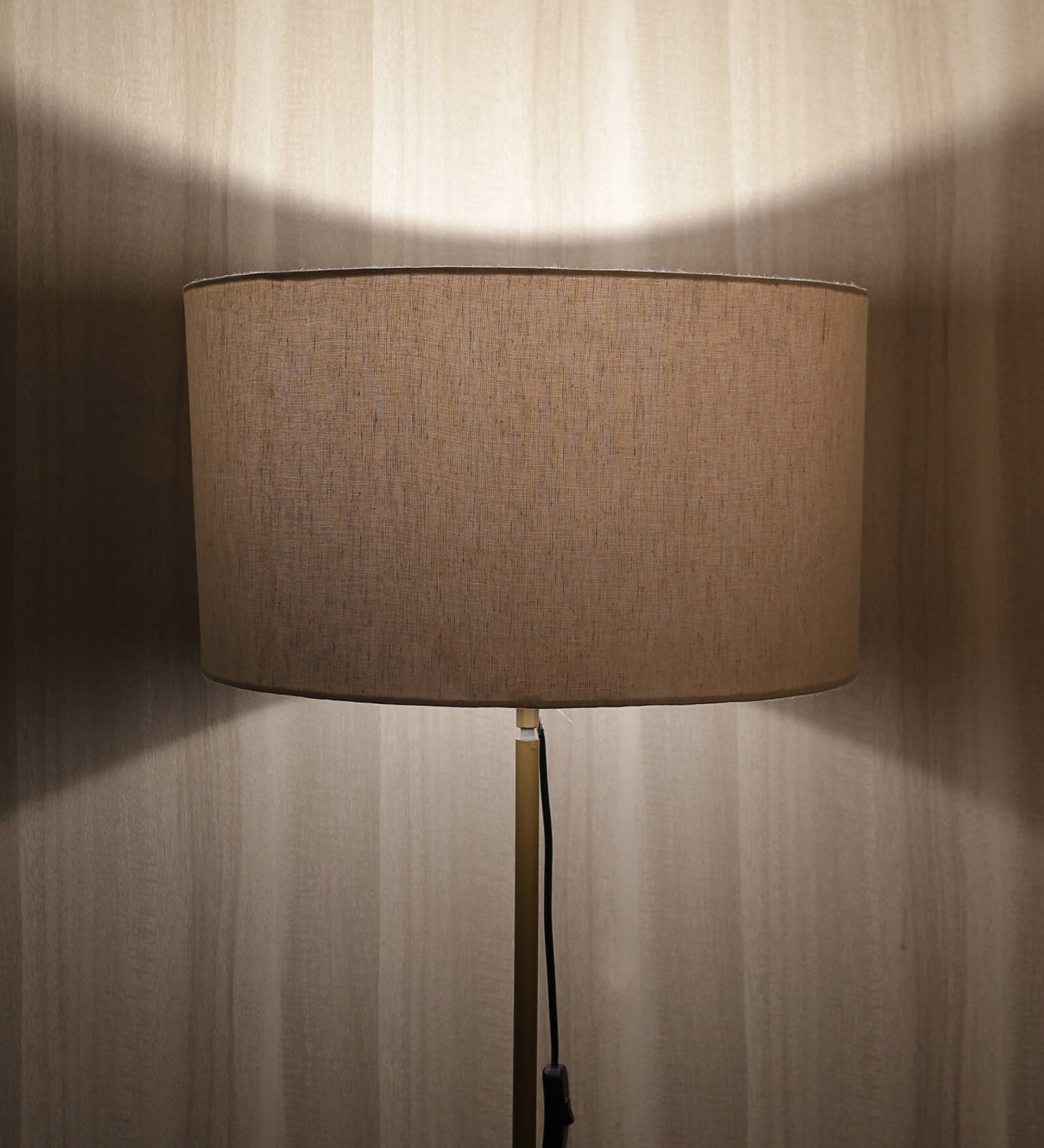 Groove Cream Cotton Fabric Solid Lampshade