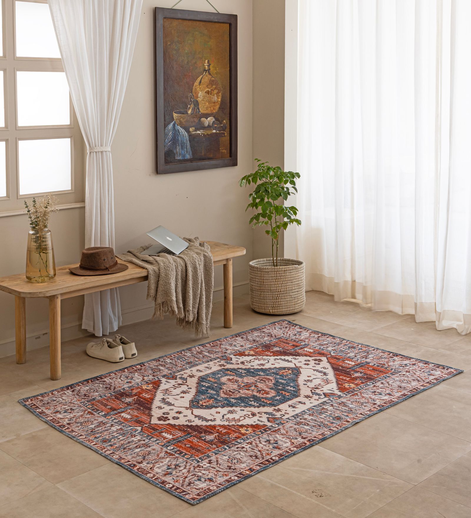 Cream Traditional Hand Woven 6 Ft X 4 Ft  Dhurrie