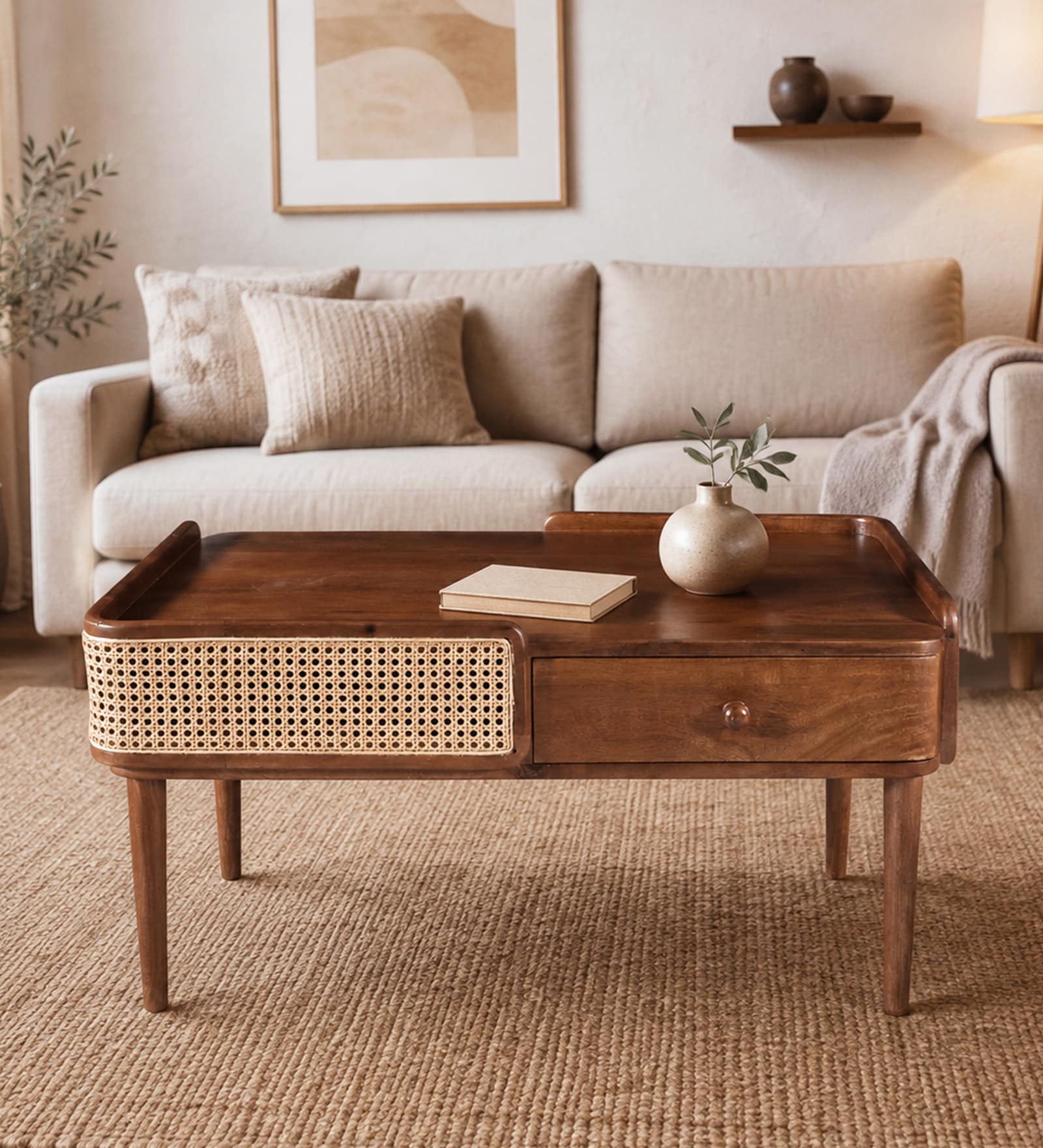 Cremona Mango Wood Coffee Table in Tubbaq Finish Cremona Mango Wood Coffee Table in Tubbaq Finish
