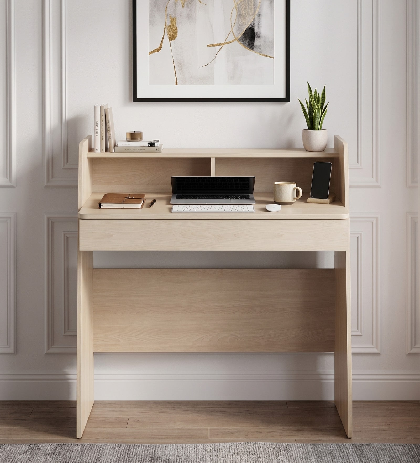 Crescendo Study Table In Light Oak Finish Crescendo Study Table In Light Oak Finish