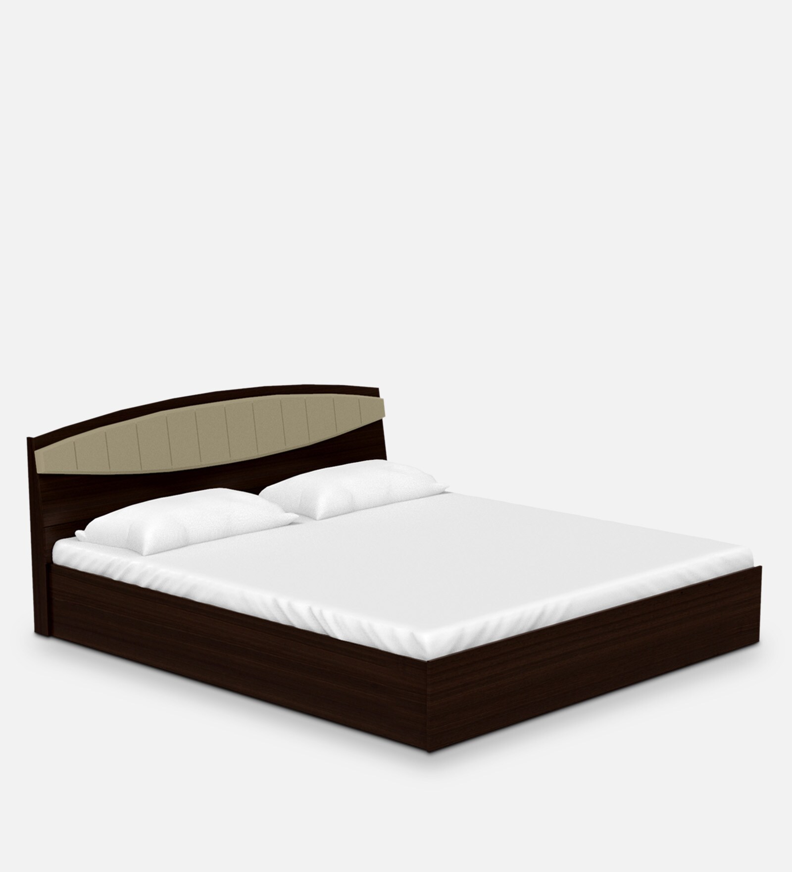 Buy Crest King Size Bed with Box Storage in Cola Rain Color by Godrej