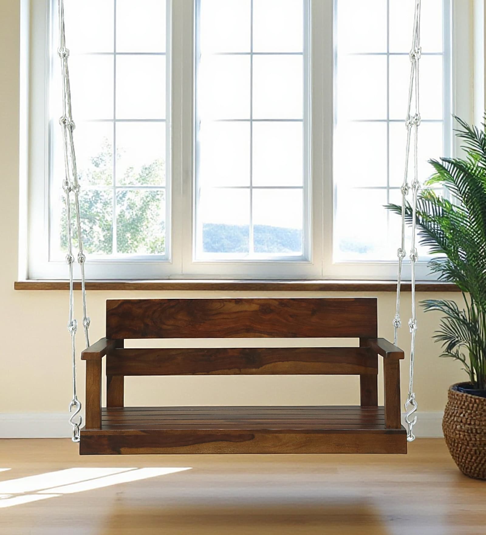 Creuzberg Sheesham Wood Swing In In Provincial Teak Finish