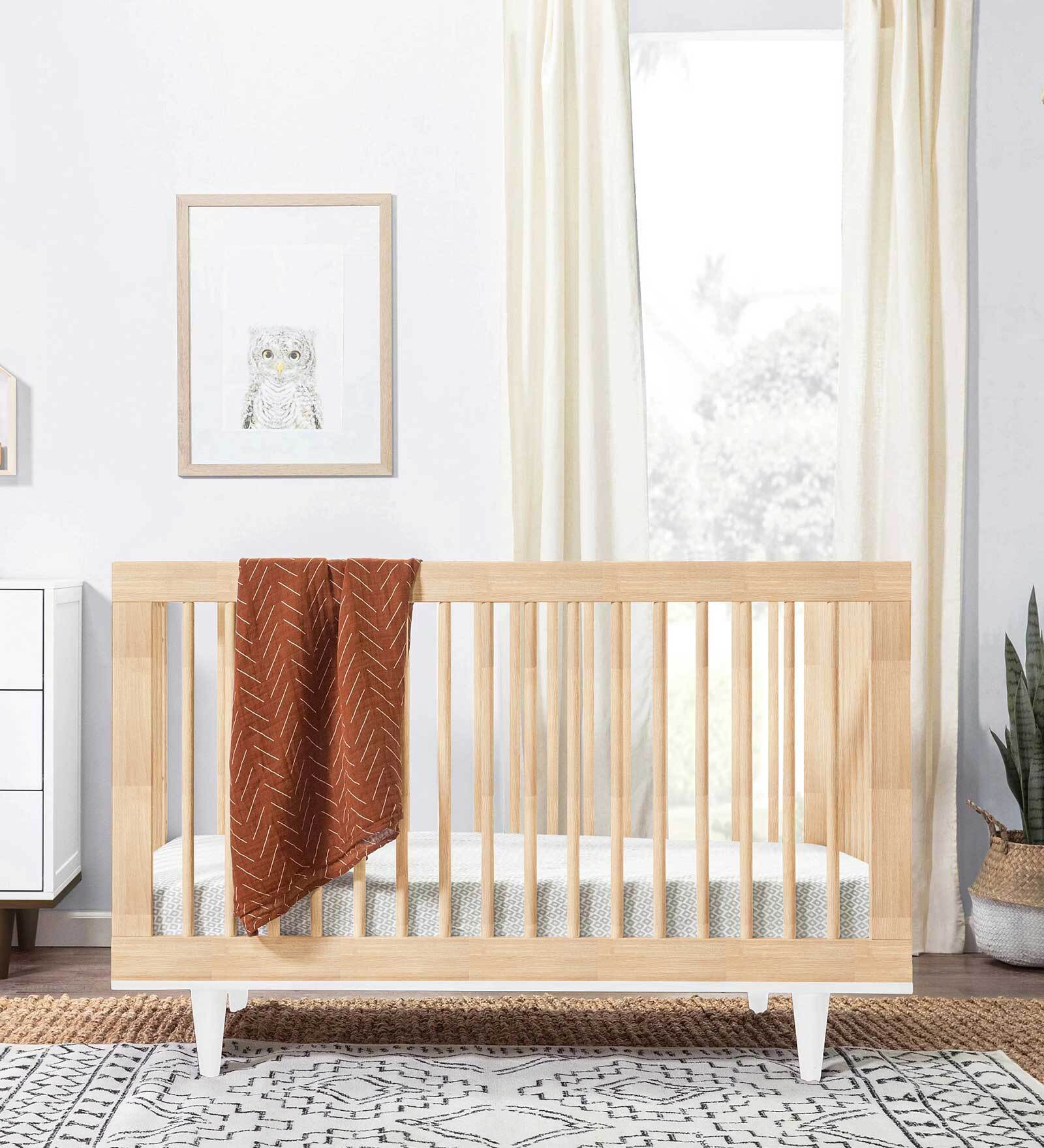 Buy Solid Wood Crib in Natural Finish with Convertible Bed at 100 OFF