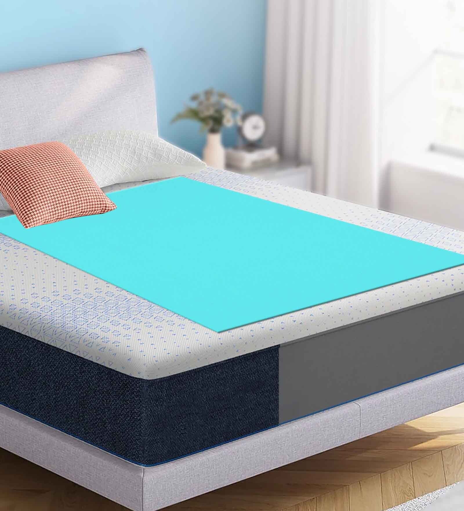 Blue Colour Crib Sheet Large Waterproof Reusable Instadry Extra Absorbent Baby Dry Sheet 140X100 Cms ( Baby Blue)