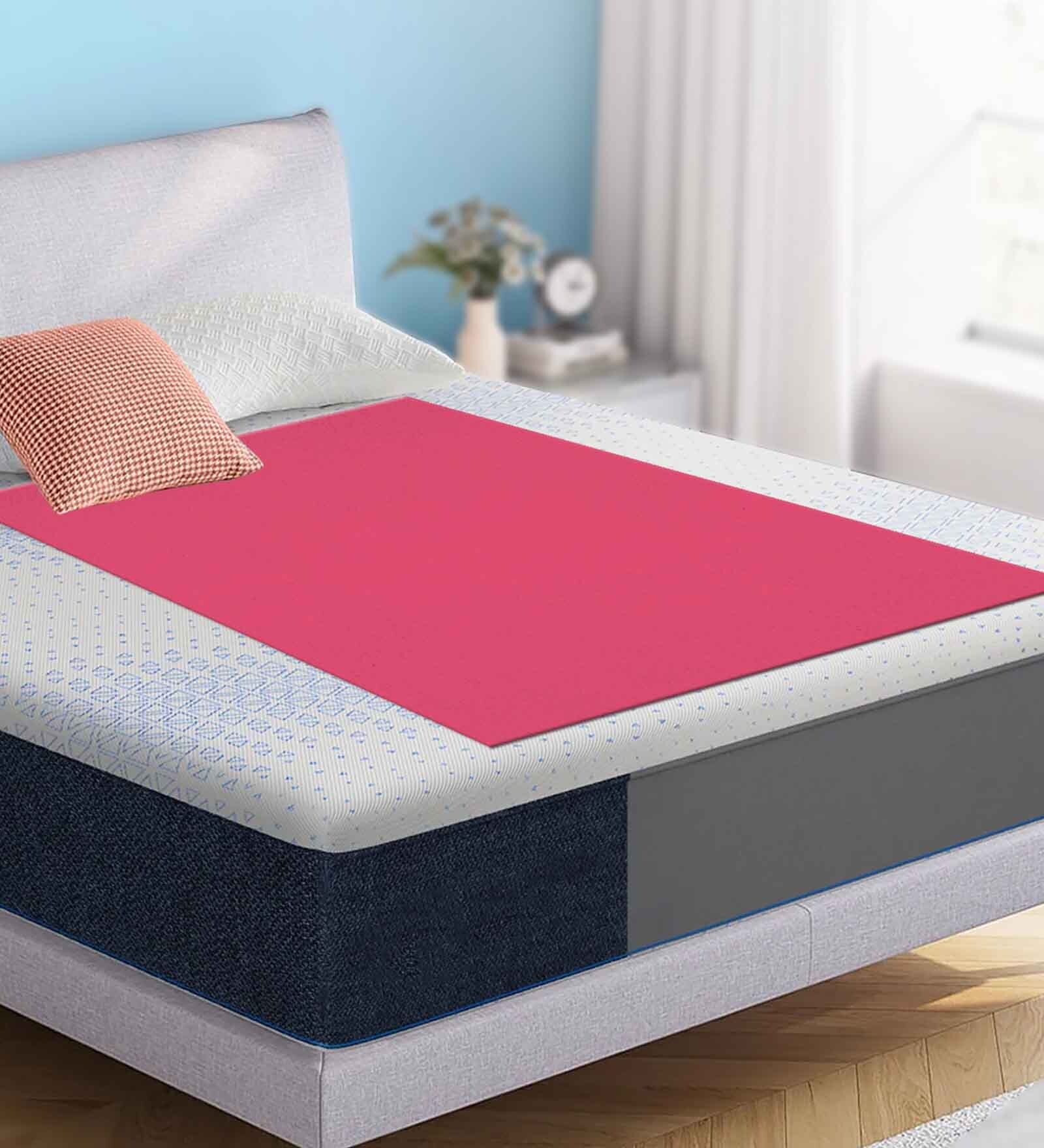 Pink Colour Crib Sheet Medium Waterproof Reusable Instadry Extra Absorbent Baby Dry Sheet 100X70 Cms ( Salmon Rose)