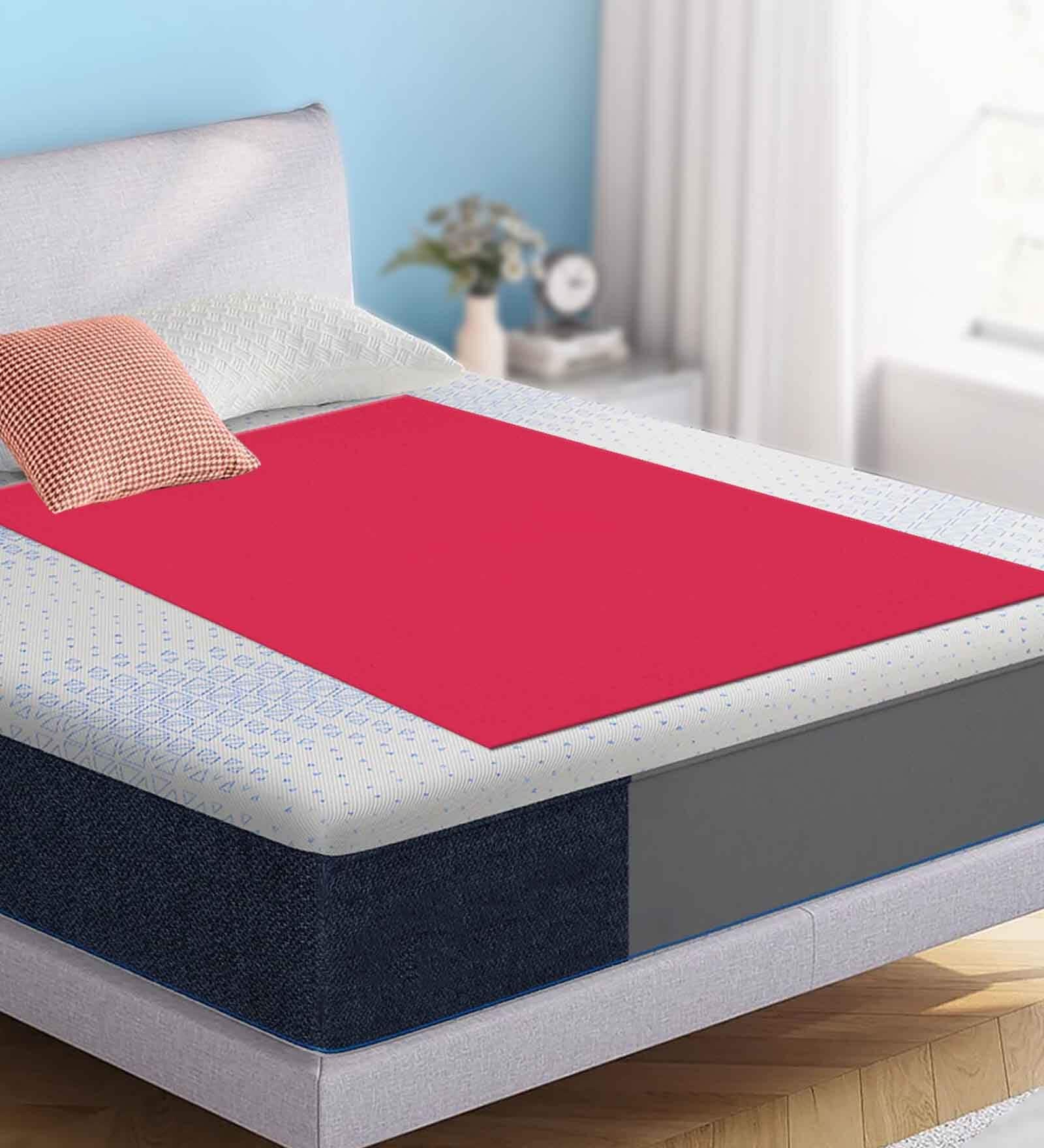 Pink Colour Crib Sheet Single Bed Waterproof Reusable Instadry Extra Absorbent Baby Dry Sheet 220X140 Cms ( Dark Pink)