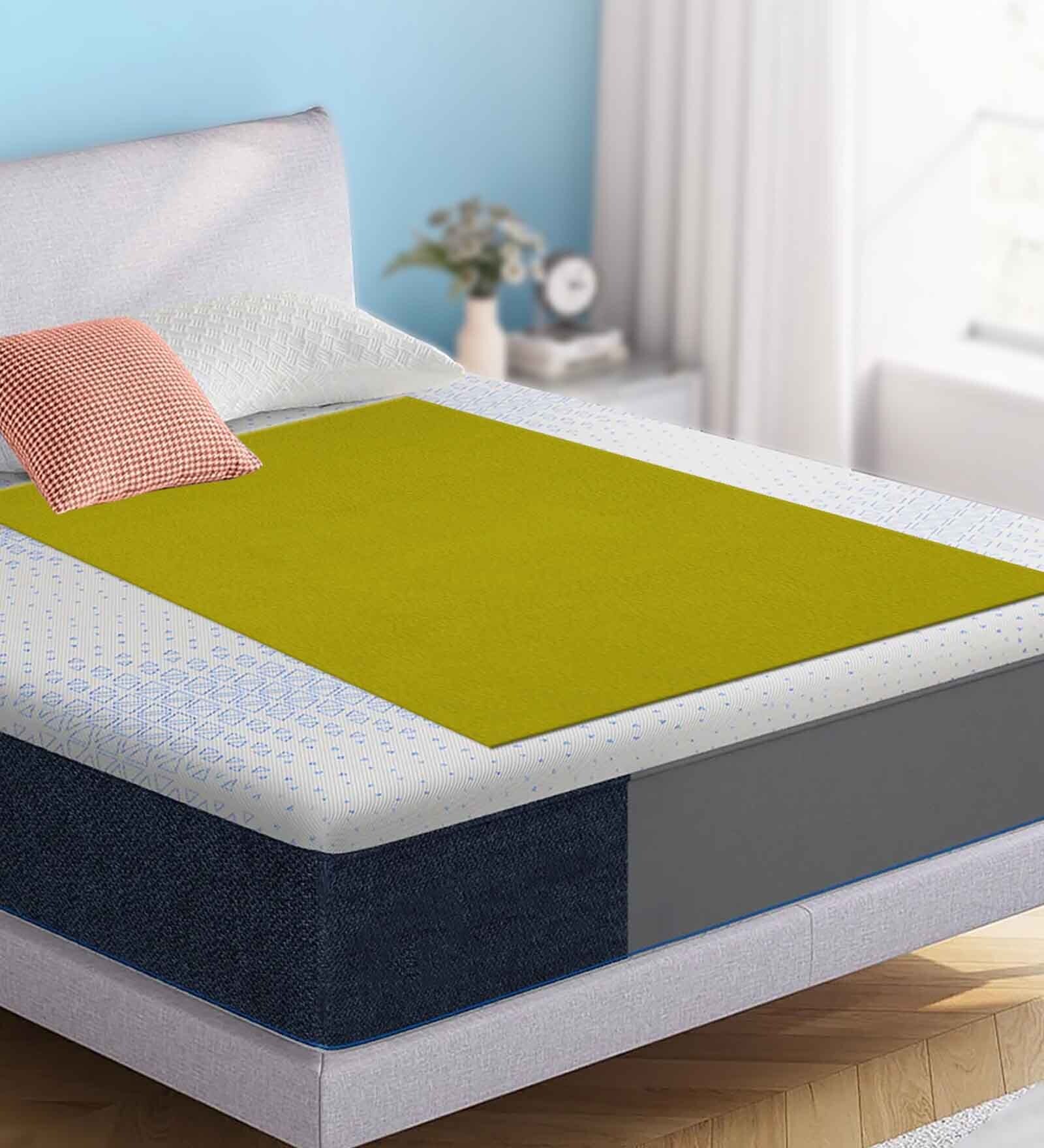 Green Colour Crib Sheet Single Bed Waterproof Reusable Instadry Extra Absorbent Baby Dry Sheet 220X140 Cms ( Golden Green)